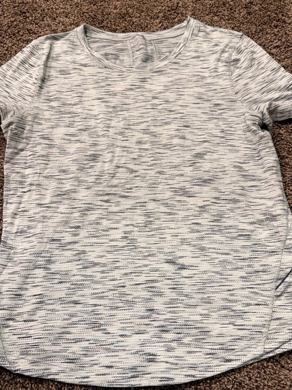 lululemon athletica White and gray Short Sleeve Tee, no tag to show but s/m fit